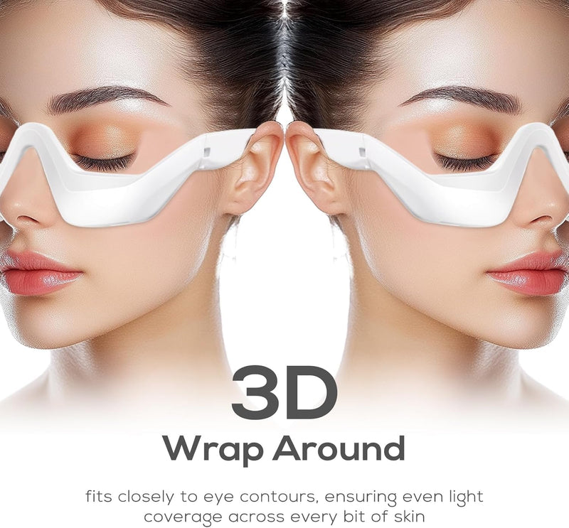 Under Eye Red Light Therapy Glasses - LED Eye Massager for Dark Circles, Puffiness, Wrinkles & Eye Strain Relief | Under Eye Red Light Therapy Device