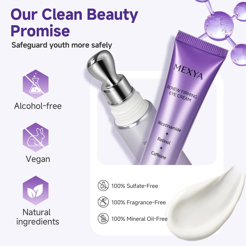 Retinol Caffeine Under Eye Cream, Dark Circles, 0.7 oz | Niacinamide and vitamin E formula for under-eye bags, fine lines, and a lightweight fragrance-free feel