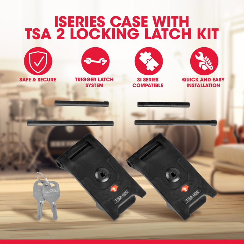 SKB TSA 2 Locking Latch Kit for iSeries Cases, Travel Approved Lock Set with Keys and Replacement Pins, Easy Install Upgrade for Luggage Security | Approved travel-ready security upgrade, simple install replacement latches, protects your touring case, ...