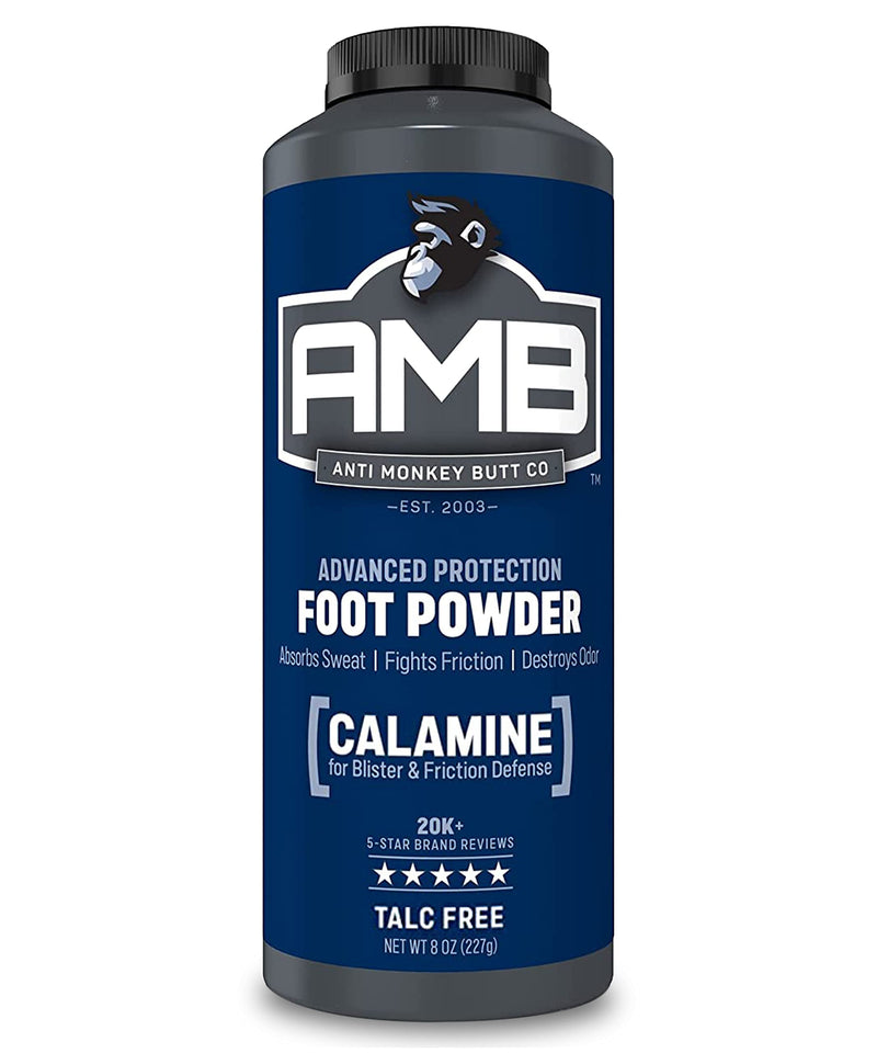 Anti Monkey Butt, Lady's Body Powder with Calamine, Prevents Chafing and Absorbs Sweat, Talc Free, 8 oz (2 Pack) & Foot Powder, Odor Eliminator and Itch Relief with Calamine, 8 oz