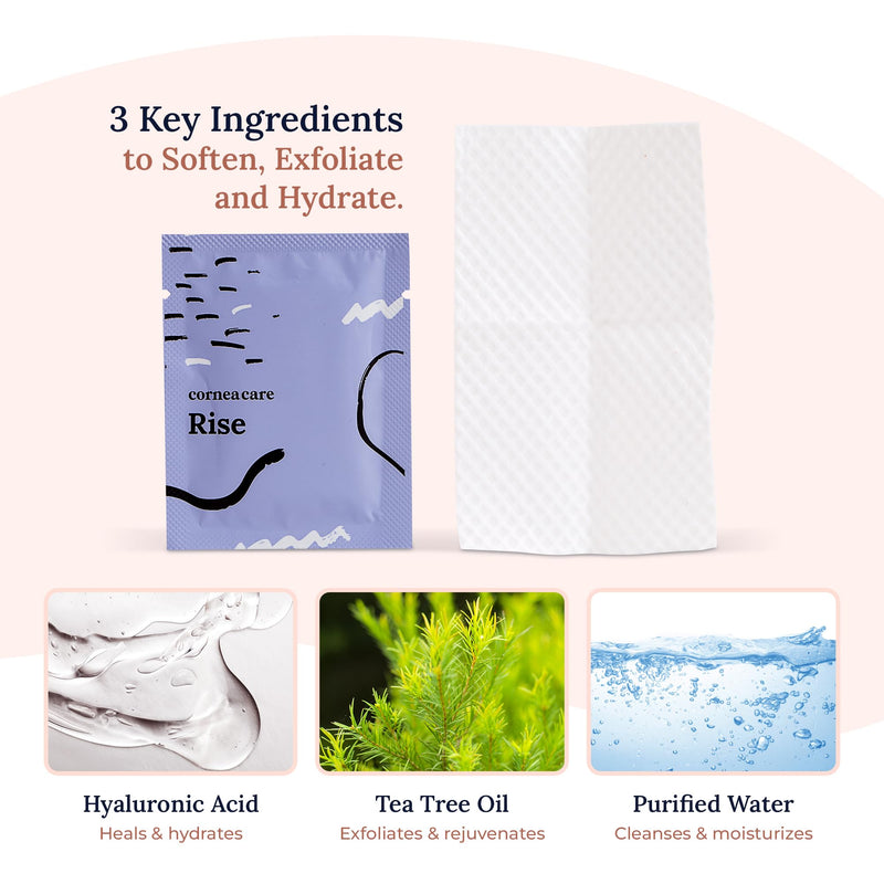 [Australia] - Rise: Eyelid Wipes | Eye Wipes for Dry Eyes | Eyelid Wipes with Tea Tree Oil & Hyaluronic Acid | Travel Ready | 30 Count | FSA & HSA Eligible 30 Count (Pack of 1) 