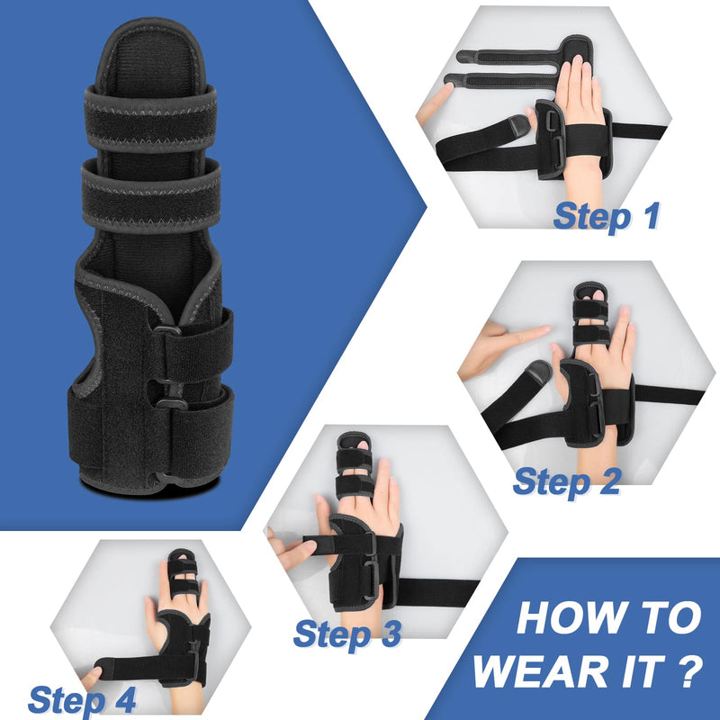 [Australia] - Trigger Finger Splint: Support the Middle, Index, little or Ring Finger, Hand Splint Brace-Treating Hand Fractures, Arthritis, Mallet Finger or Metacarpal Fractures (Right Hand) Large/X-Large Black-Right 