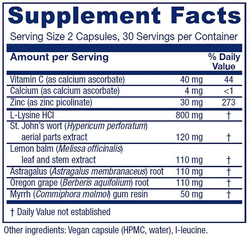 [Australia] - Vitanica Lysine Extra, Immune System Support, Vegan, 60 Capsules 