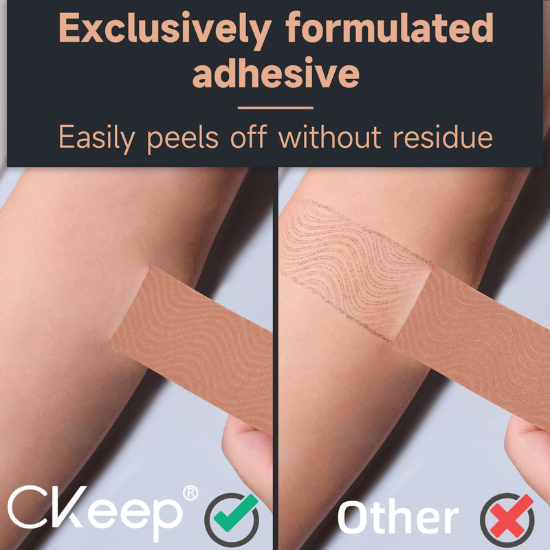 [Australia] - Uncut Kinesiology Tape(2 Rolls), Original Cotton Elastic Premium Athletic Tape,Latex Free Hypoallergenic, 2inch x 16ft, Beige 