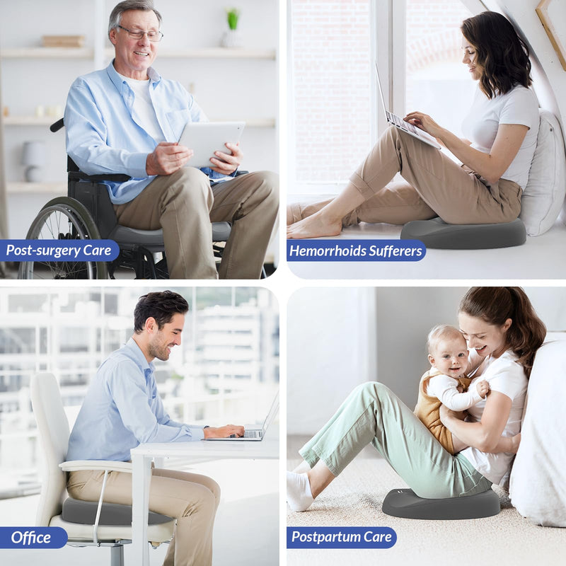 [Australia] - ZIKEE Dual U-Shaped Donut Pillow for Tailbone Pain, Hemorrhoid Pillow for Sitting with Pressure Relief Hole & Slope Design, Donut Seat Cushion for Coccyx, Postpartum & Post Surgery Sitting Relief 