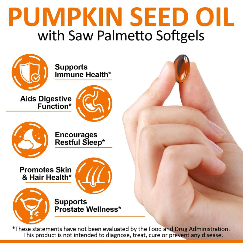 300 PCS Pumpkin Seed Oil Capsules,Pumpkin Seed Extract (3000mg per 3 Soft Gel Serving) | 2 in 1 Pumpkins Seed Oil for Hair Growth, Cold Pressed, Supports Hair, Heart, Skin Supplement | Non-GMO 300 count (Pack of 1)