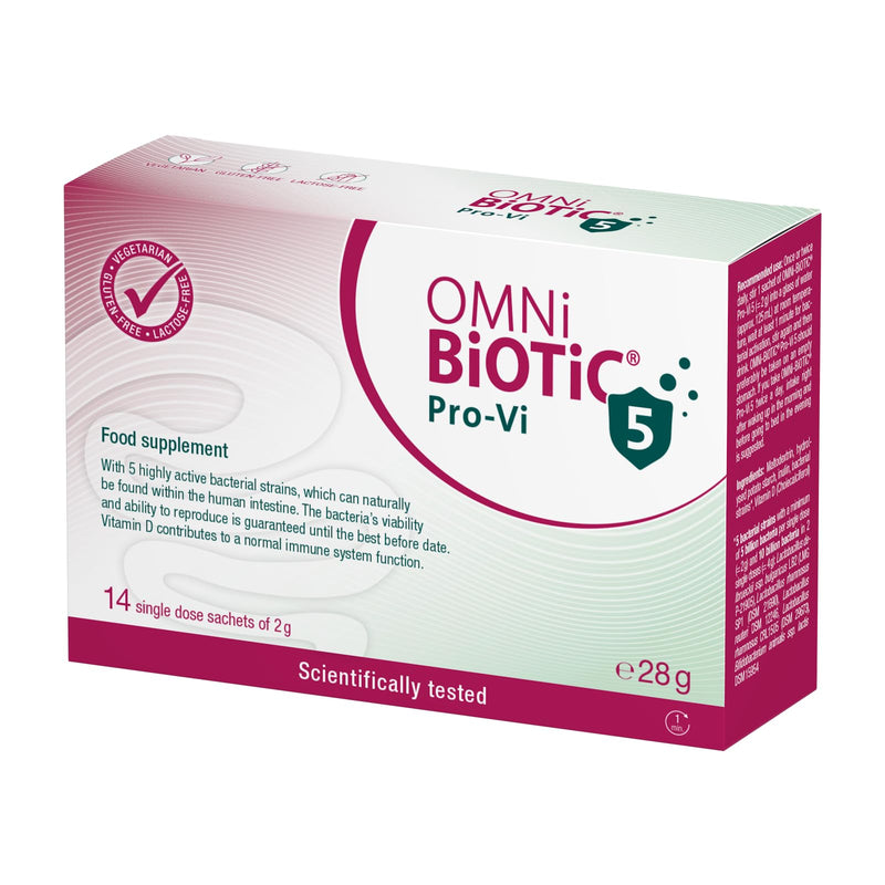 OMNi BiOTiC Pro-Vi 5 | 5 Bacterial Strains Combined with Vitamin D for Your Immune System | Probiotic Powder | 14 Sachets | Vegetarian | Gluten-Free | Lactose-Free | for Daily use