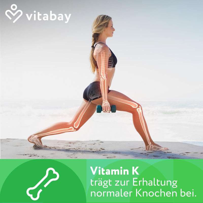 [Australia] - Vitabay Vitamin K2 High Dose 200 µg (mcg) - 240 Vitamin K2 Tablets Vegan & Laboratory Tested - MK-7 (Menaquinone-7) Made from Natural Ingredients in All-Trans Form - High Bioavailability 34 g (Pack of 1) Vit K2 200 µg 