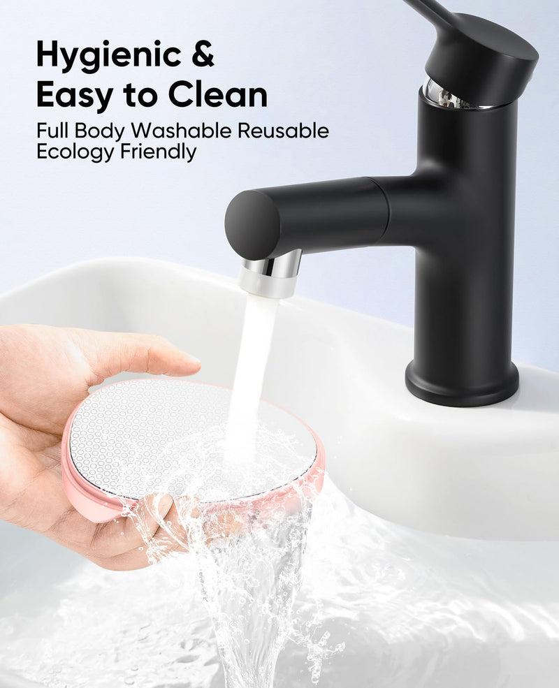 Crystal Hair Eraser for Women and Men, Reusable Crystal Hair Remover Magic Painless Exfoliation Hair Removal Tool, Magic Hair Eraser Device for Legs Back Arms Pink