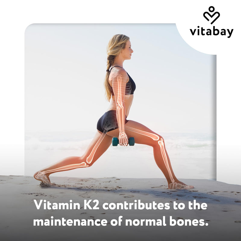 Vitabay Vitamin K2 MK-7 200 µg – 240 Vegan Tablets – Bones & Blood Clotting – High Strength MK7 All-Trans Microencapsulated – Lab Tested in Germany – 8 Month Supply 34 g (Pack of 1)