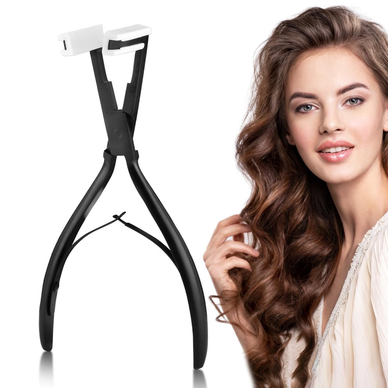 [Australia] - Tape in Hair Extensions Plier, Stainless Steel Flat Surface Extensions Tape Sealing Clamp Pliers Tool, Microlink Hair Extension Removal Tool Kit for Women Hair Extension Tools(Black) Black 