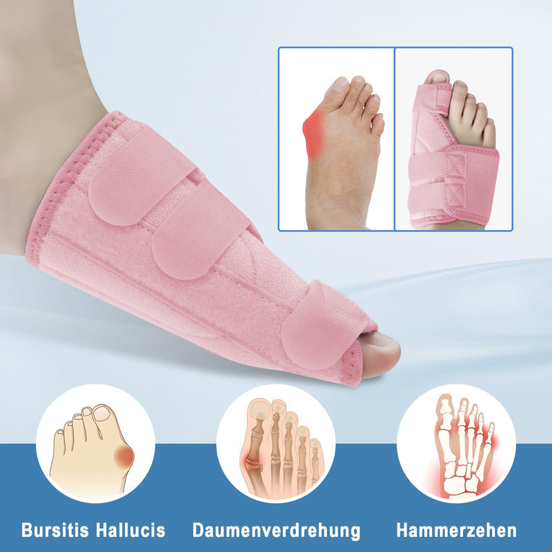 [Australia] - Ruilabao Hallux Valgus Correction Splint for Left and Right Hallux Valgus Bandage for Men and Women Protection of the Big Toe (Pink, Left) Pink 