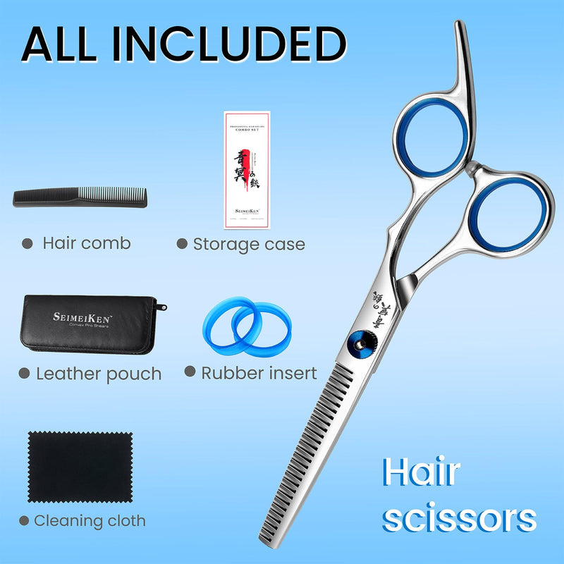 Hair Cutting Scissors, Thinning Shears Professional Haircut Scissors, 6.0 Inch Texturizing Teeth Shears for Hairdressing, Salon and Home Use Silver-6.0 Inch Tooth