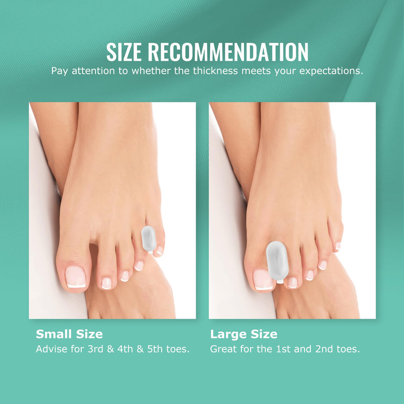 [Australia] - Welnove Upgraded Gel Toe Separators - 8-Pack Aloe Vera Extract Infused Silicone Toe Spacers for Straightening Overlapping Toes, Calluses (Large Size) 