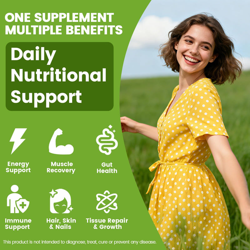 Grass-Fed Bovine Colostrum Powder – 60% IgG for Gut Health Immunity Muscle Recovery Unflavoured Non-GMO Hormone-Free Antibiotic-Free for Adults 60 Servings