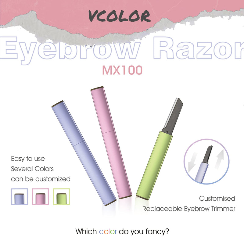 Exfoliating Eyebrow Razor Dermaplaning Tool Eyebrow Trimmer with 4 Replacement Blades, Facial Razors for Women Aluminum Alloy Handle & Stainless Steel Blade (green) green 1 Count (Pack of 1)