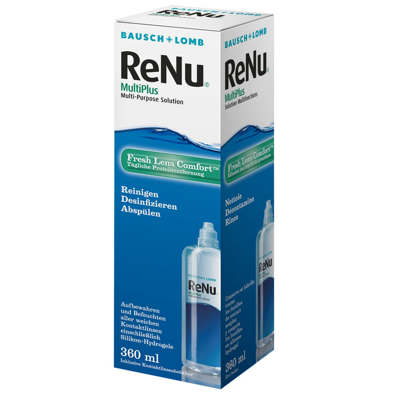[Australia] - Bausch + Lomb ReNu MultiPlus contact lens care product combination solution, soft lenses, single bottle 1 x 360 ml, transparent New product - 3 languages 