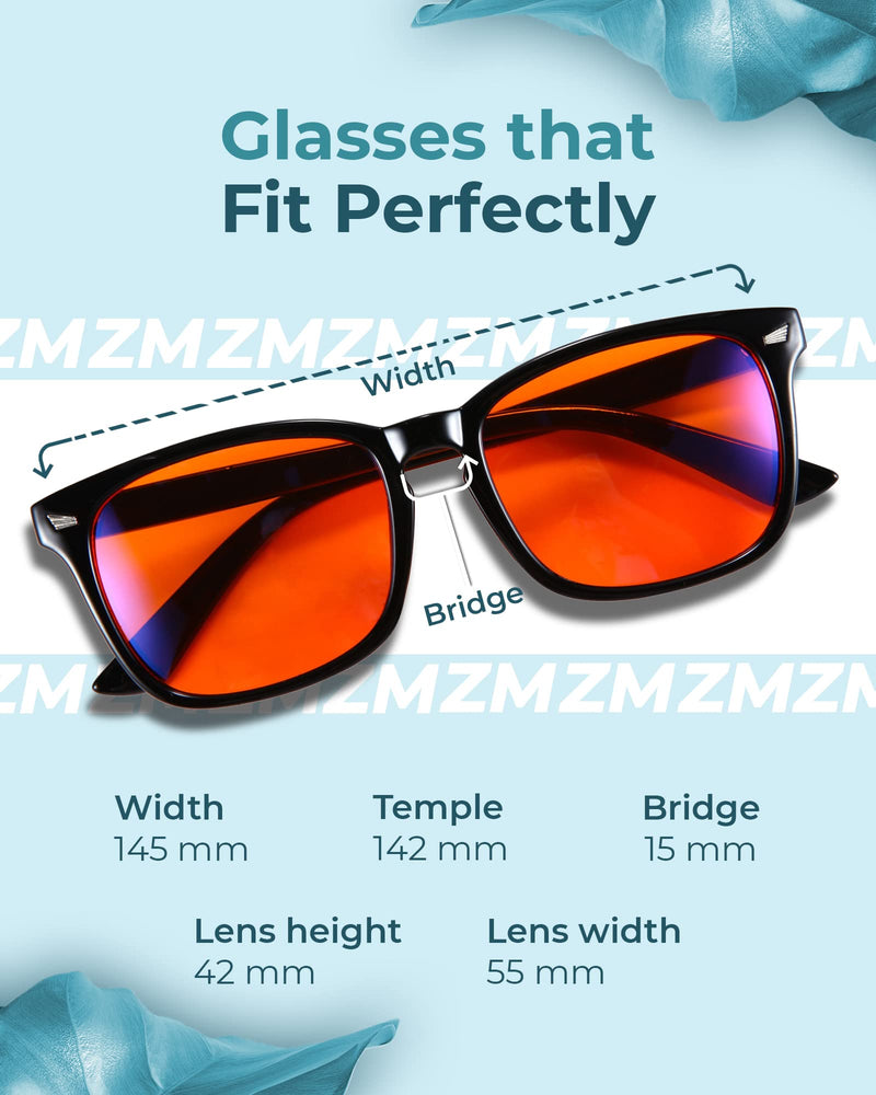 [Australia] - Blue Light Blocking Glasses for Women + Men - Better Sleep + Anti Eye Strain Protection - Computer Screens & Gaming B1 Black A1 Night-Max Orange 