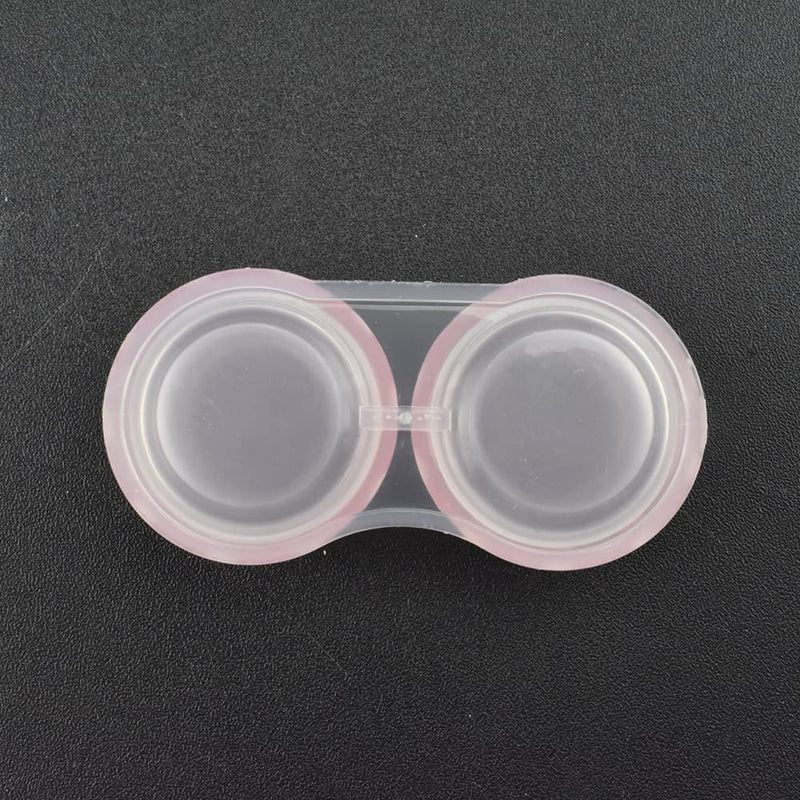 [Australia] - HAHIYO Contact Lens Case Box Holder Diameter 24mm Durable Leakproof Light Convenient Left/Right Eyes Contact Lens Container Soak Storage Kit For Storing Small items Travel Clear Pink 5 Pack Clearpink-5p 