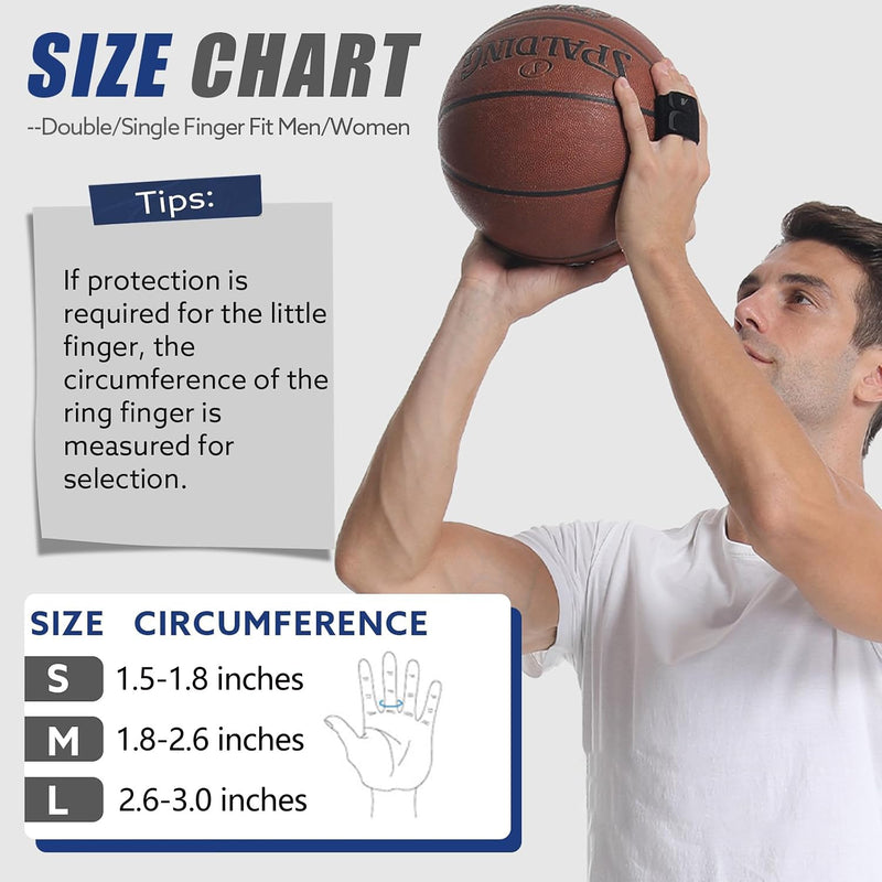 Finger Splint (No Metal Support), 2PCS Lightweight OK Cloth Finger Sleeve/Brace for Arthritis, Tendonitis & Pain Relief, Adjustable Compression for Sports Injury Relief (Basketball, Tennis, Volleyball, Badminton, Golf) – Single Finger Design - M Medium