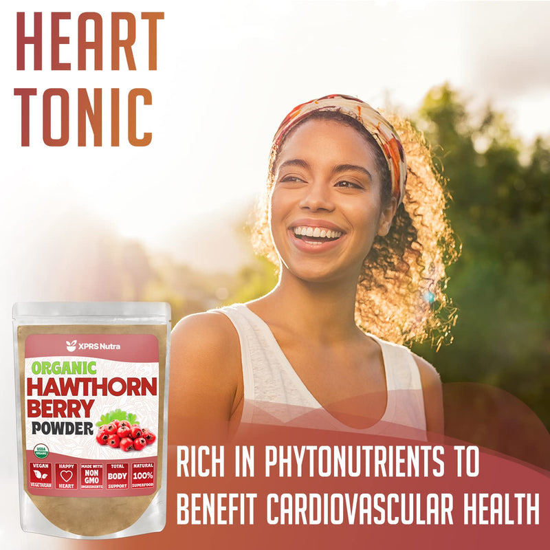 [Australia] - XPRS Nutra Organic Hawthorn Berry Powder - Premium USDA Organic Hawthorne Berry Powder for Cardiovascular Support - Vegan Friendly Hearth Health Supplement (16 Ounce) 1 Pound (Pack of 1) 
