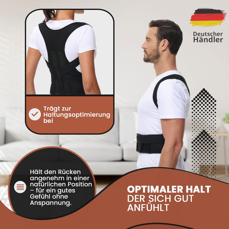 [Australia] - DONNER KRAFT posture correction men and women: back posture corrector posture correction strap for men and women - adjustable and breathable posture trainer + ebook guide (L) L 