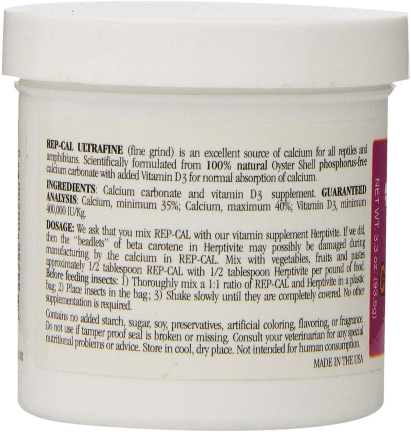 Phosphorus Free Calcium with Vitamin D3 - Ultrafine Powder 3.3 oz - Pack of 6