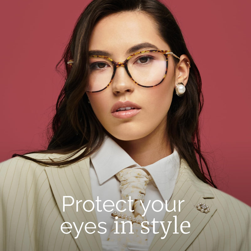 [Australia] - Gaoye Blue Light Blocking Glasses - Trending Round TR90 Frames, Metal Arms, UV400 Protection - Matching Soft Case *1-tea Leopard/Transparent Lens Clear 