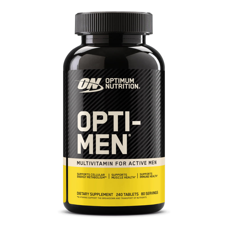 Optimum Nutrition Opti-Men Daily Multivitamin Supplement, 240 Ct | Multivitamin for Active Men, 25 Vitamins & Minerals, B Vitamins, Amino Acids, Immune Support, Easy-to-Swallow Tablets 240 Count (Pack of 1)