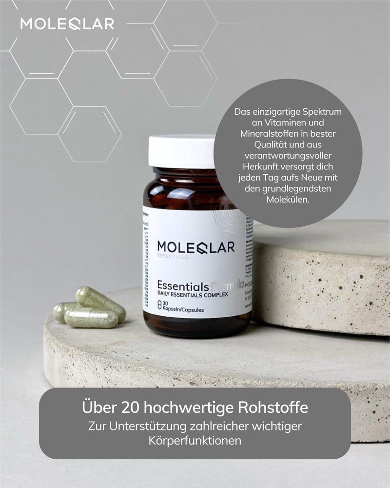 MoleQlar Essentials Formula 30 Capsules – Vitamin & Mineral Complex, 1 Per Day, Daily Essential Intake