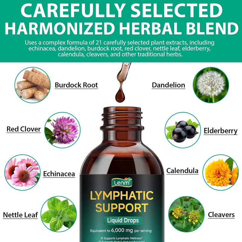 [Australia] - Lymphatic Drainage Drops. Sugar Free 7-in-1 Lymph Detox And Cleanse Support. Vegan Supplement with Echinacea Root, Red Clover Blossom, Burdock/Red Root, Cleavers Herb, Licorice Root, And More! 