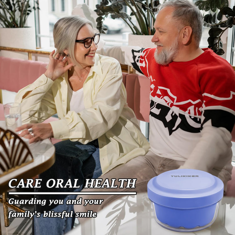 [Australia] - Denture Case, Absolutely Leak-Proof Denture Bath, Practical Denture Case With Strainer For Dentures, Retainer, Mouth Guard & Night Guard, Portable Denture Cup For Traveling Basic(PURPLE) 