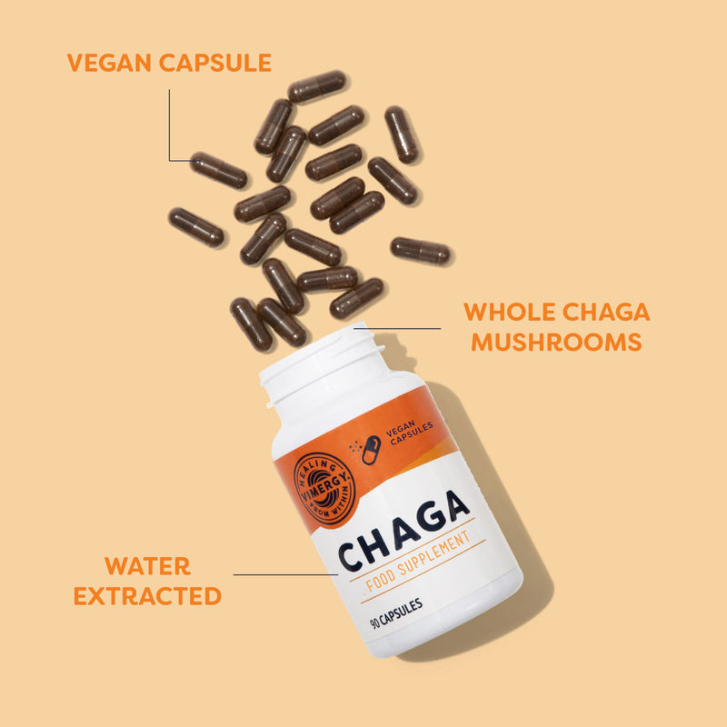 Vimergy Chaga Mushroom Capsules, 30 Servings - Real Mushroom Herbal Supplement for Cardiovascular Support - Kosher, Non-GMO, Gluten-Free, Vegan, Paleo - 100% Pure Chaga with Zero Fillers (90 Count)