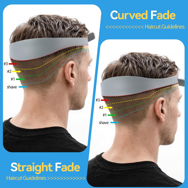 [Australia] - 4PCS Fade Comb Tool Set, Self Haircut Kit for Men Haircut Gradient Hair Comb Compatible with All Clipper,for Home,Salon,School Use (Black/Grey) 