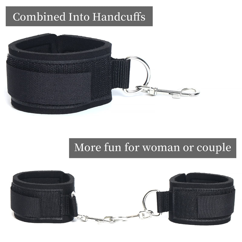 Sex Bondage Wrist & Thigh Cuffs BDSM Restraints Set, Sex Toys for Women with Adjustable Leg Straps Handcuffs for Couple Beginner SM Game Play