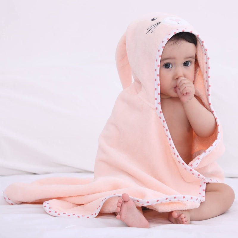 Baby Hooded Towel with Unique Animal Design Ultra Soft Thick Cotton Bath Towel for Newborn (Bunny) Rabbit