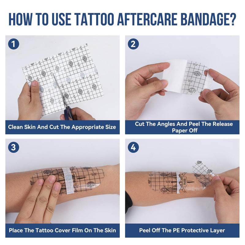[Australia] - Tattoo Aftercare Bandage 6 Inch x 2 Yards, Second Skin Tattoo Cover, Waterproof, Transparent, Latex-Free Film for Fresh Tattoo Care, Protective Tape for Skin Recovery 