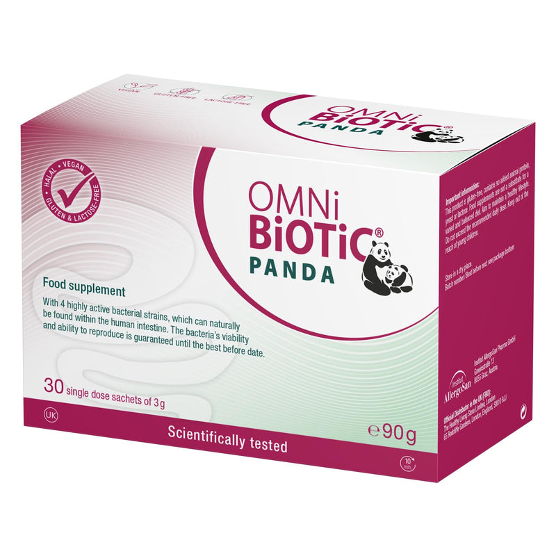 OMNi BiOTiC Panda | A Good Start for Mother and Child | Use During Pregnancy and from Birth Onwards for Babies | 30 sachets (90 g) Powder | Vegan | Gluten-Free | Halal | for Daily use