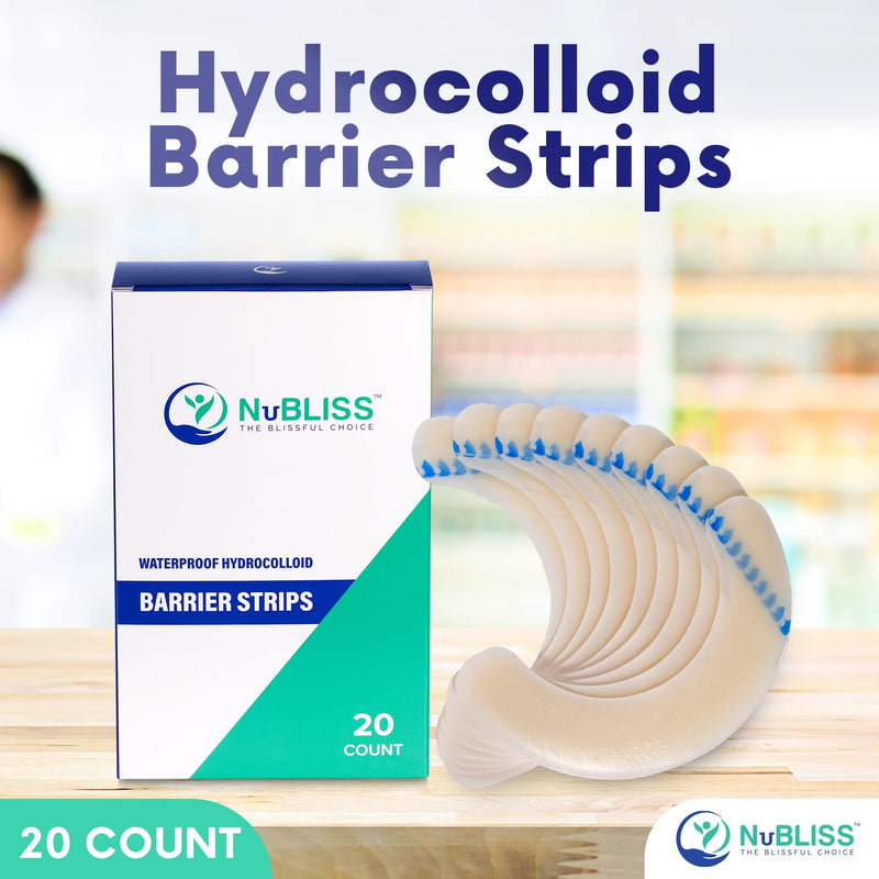[Australia] - FSA & HSA Eligible Elastic Skin Adhesive Ostomy Barrier Strips - 20 Count - Medical-Grade Ostomy Supplies - Hydrocolloid Waterproof Coloplast Barrier Strips 
