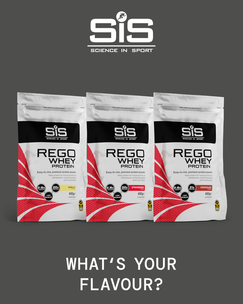Science In Sport REGO Whey Protein Powder | Muscle Building & Recovery with BCAA Amino Acids | Chocolate Flavour, 450 Grams, 15 Servings 10 Servings (Pack of 1)