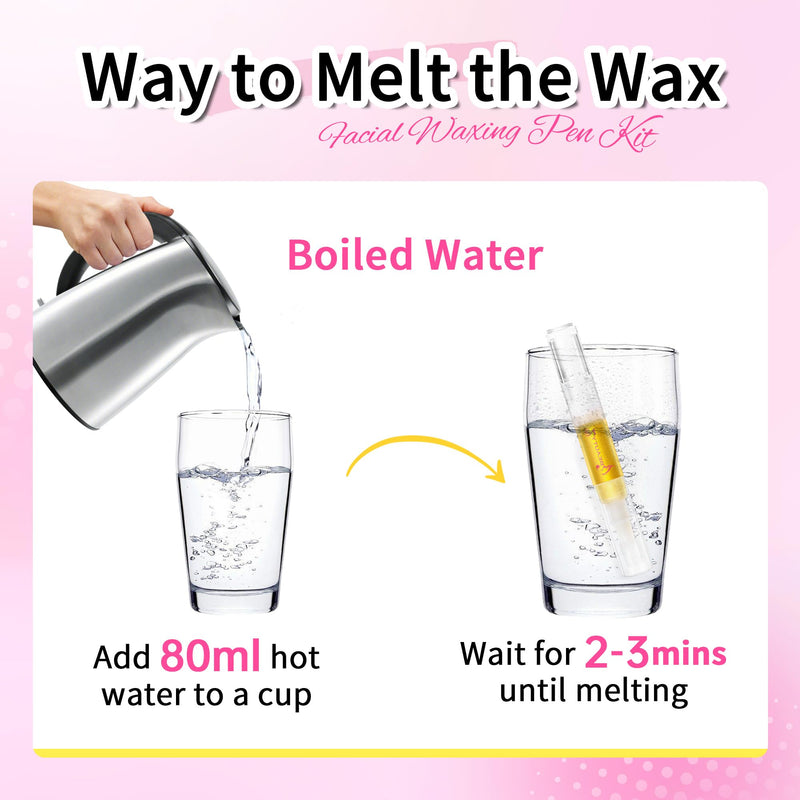 [Australia] - Beauty7 Wax Pen with Strips for Hair Removal Wax Removal of Eyebrows Face Facial Hair Removal Set with Wax Pen, Strips, Cleansing Oil after Waxing 