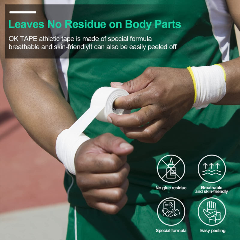 [Australia] - OK TAPE Athletic Sports TapeÔºà4 Packs) - 45ft Per Roll Very Strong Tape for Athlete & Sport Trainers & First Aid Injury Wrap, Perfect for Fingers Ankles Wrist on Bat, Hockey Stick - Pink 1.5" x 15yards - 4 Rolls 