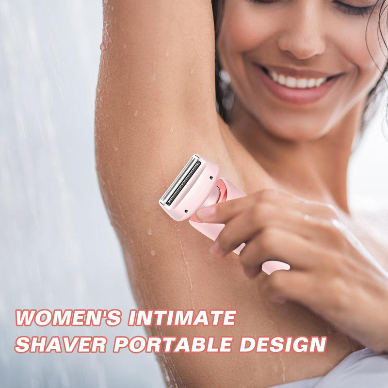 [Australia] - Electric Shaver for Women, Women's Shaver Electric, Intimate Razor for Women, 2 in 1 Wet/Dry Waterproof Razor Women's Intimate Area for Face Bikini Legs Arms Body Armpits (Pink) 