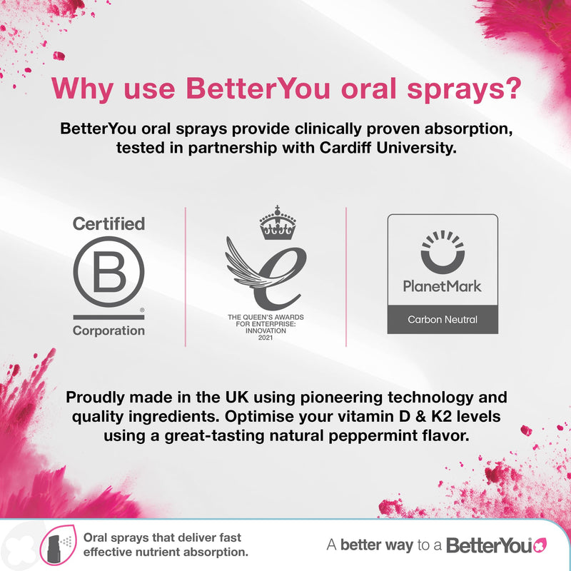 BetterYou D400 Infant Vitamin D Oral Spray - Convenient Alternative for Tablets - Specially Formulated for Children Under 3 Years - Simple and Pure Formulation - Vital for Kids Development - 0.5 oz