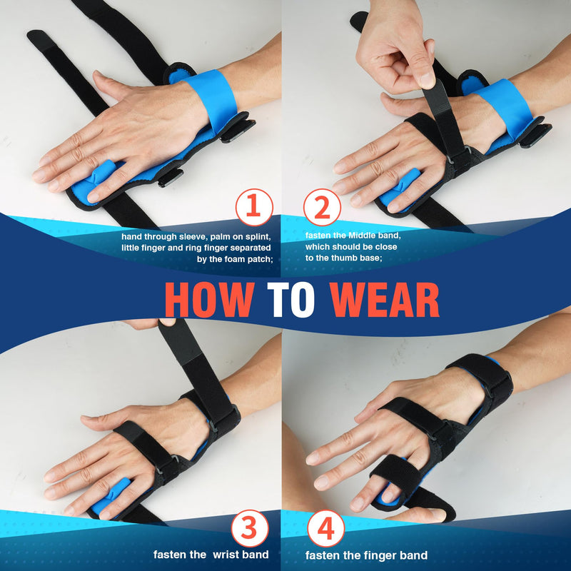 [Australia] - FEATOL Boxer Finger Splint Metacarpal Splint Brace, Adjustable Pinky Hand Brace For Women Men, Pain Relief For Boxer Fractures, Broken Ring Finger, Tendonitis(Left Hand -Black, Small) Left Hand -Black 