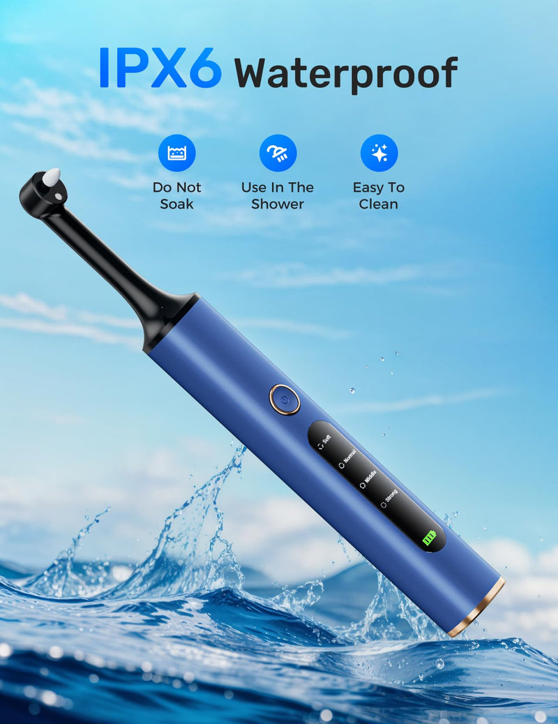 [Australia] - Tooth Polisher, Rechargeable Teeth Polishing Kit for Teeth Whitening, Tooth Polisher for Tartar Stain Removal, Teeth Cleaner Tools for Home Use with 3 Polish Paste and 5 Brush Heads, LED Light 