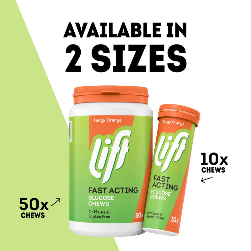 Lift Fast-Acting Glucose Chewable Energy Tablets, Orange, 6 Pack of 50-Tablet Tubs 50 count (Pack of 6)