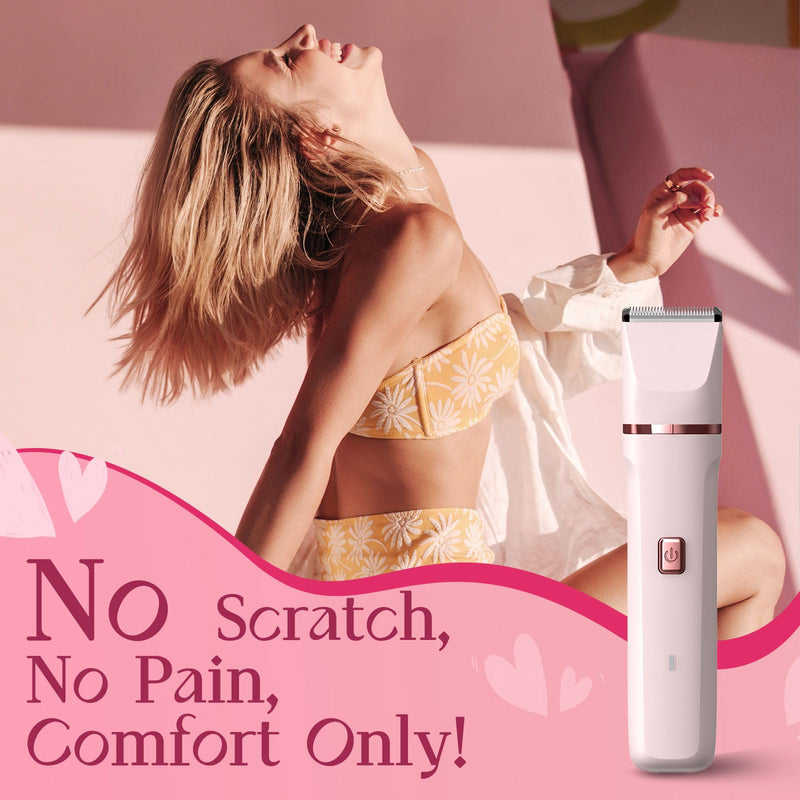 [Australia] - Bikini Trimmer for Women - Painless Electric Razors for Silk Skin,Cordless Body Shaver for Trip,Replaceable Lady Facial Razor, IPX7 Waterproof&Easy Cleaning, Ceramic Blade, USB Charge Dock Pink 2-in-1 Pink 