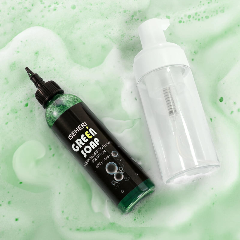 [Australia] - Ultra Concentrated Green Tattoo Soap 4OZ with Foaming Bottle 120ml, Tattoo Soap Tattoo Supplies for Tattoos Piercings, Clean Skin Equipment 