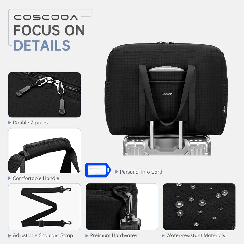 Carry On Luggage 22x14x9 Airline Approved,Lightweight Duffle Bag for Travel, Waterproof Weekender Overnight Bags for Traveling Airplane for Women and Men 40L 22x14x9 inches